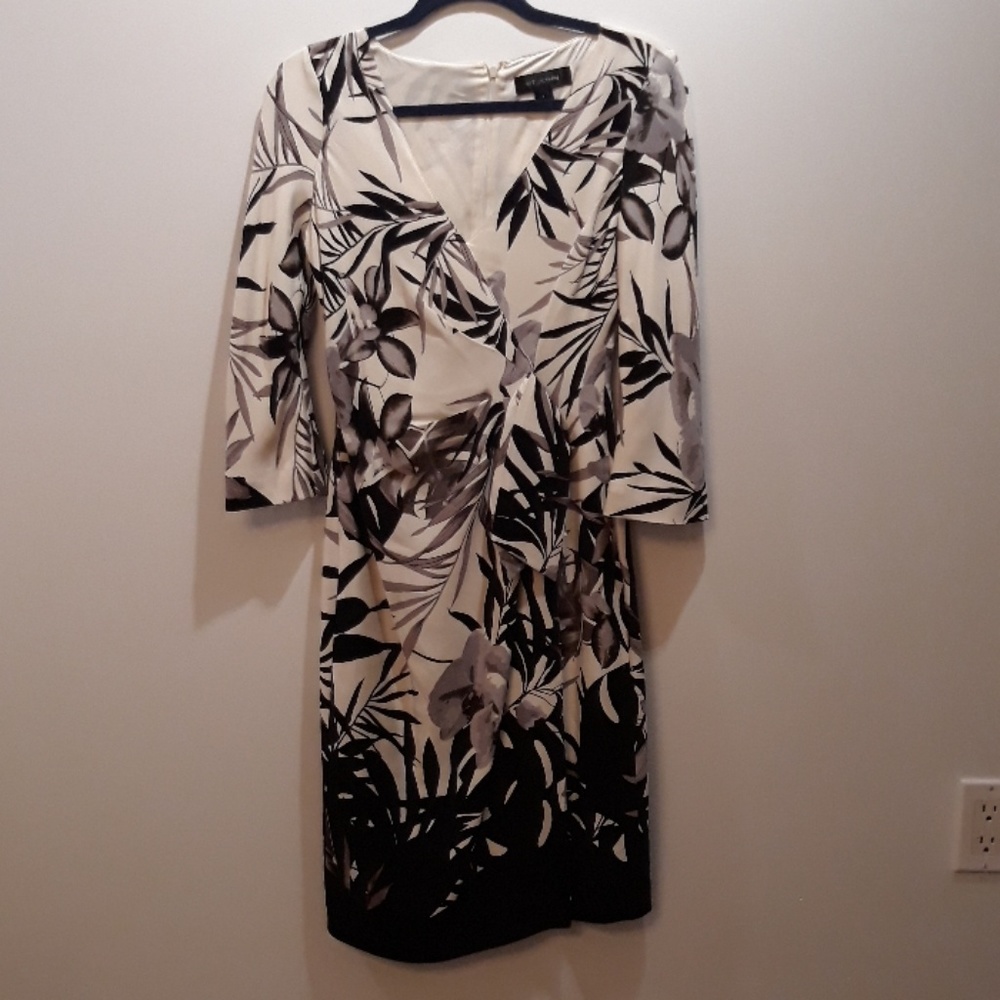 St John Black and White Silk Dress